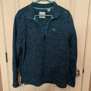 Tommy Bahama Men's Blue Quarter-Zip Sweater